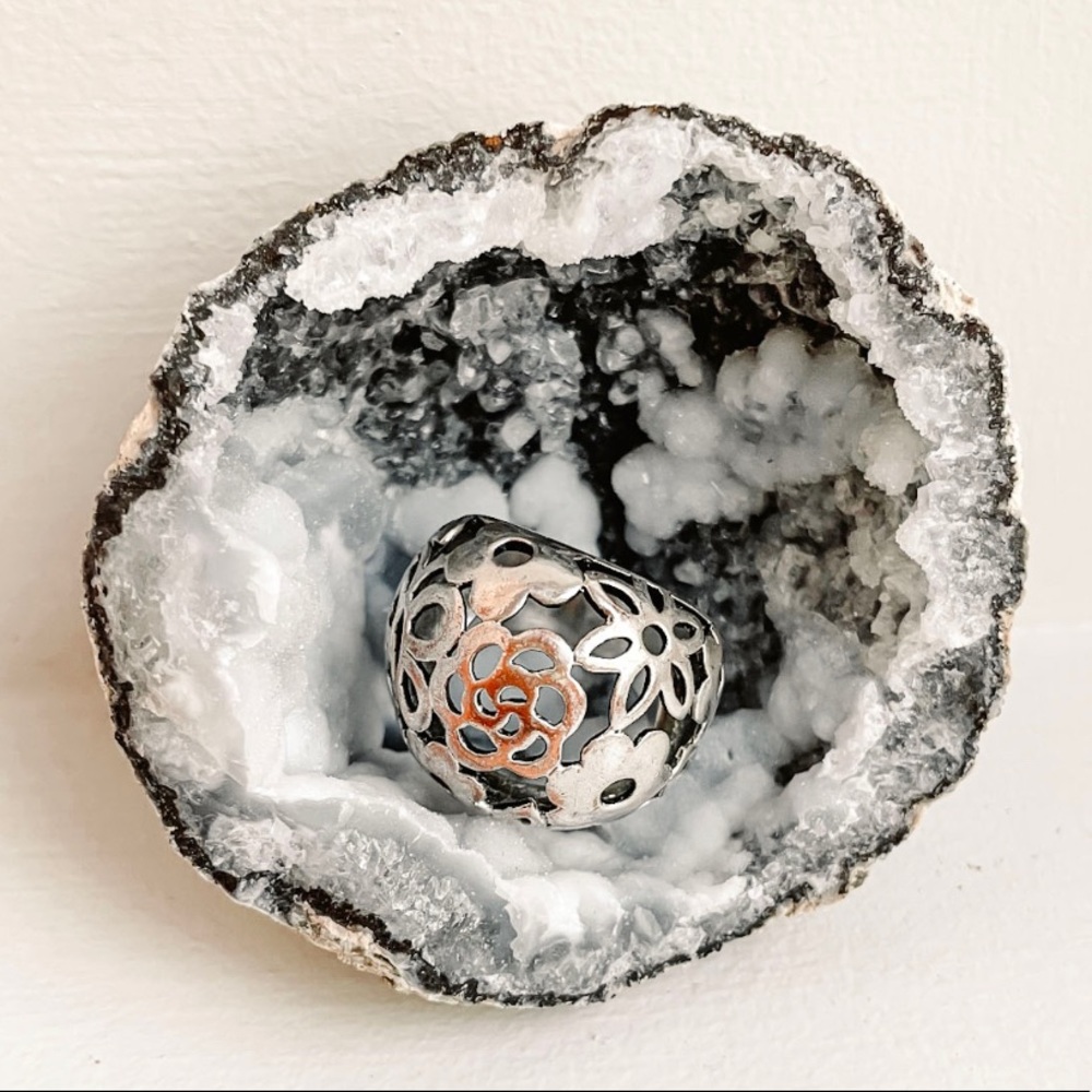 Silver Flower Ring - image 1